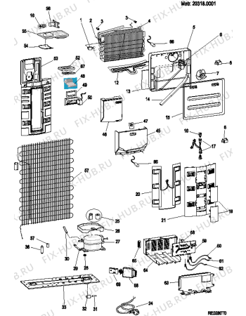 Взрыв-схема холодильника Indesit TA5FNFSUKNEW (F033779) - Схема узла