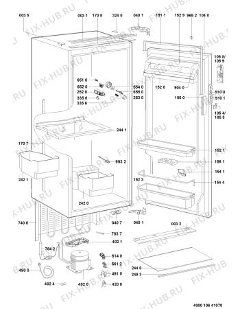Схема №1 PRBI 290 A+ с изображением Полка для холодильника Whirlpool 480132103366