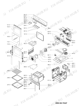 Схема №1 ELZD5264/IN с изображением Панель для плиты (духовки) Whirlpool 480121100463