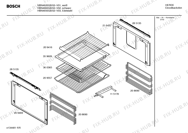 Схема №4 HBN4620GB с изображением Инструкция по эксплуатации для духового шкафа Bosch 00582504