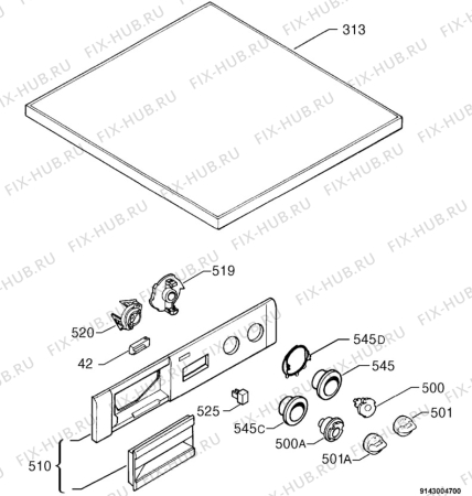 Взрыв-схема стиральной машины Zanussi FLS602 - Схема узла Command panel 037