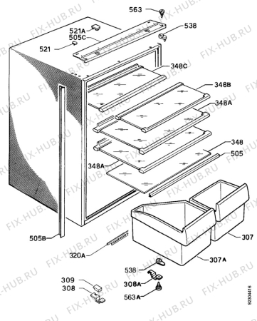 Взрыв-схема холодильника Arthurmartinelux AR6632I - Схема узла Housing 001