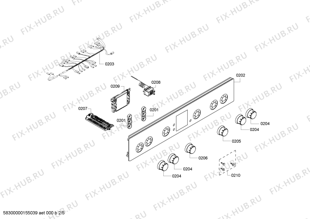 Схема №4 FRS4011WTL с изображением Панель управления для электропечи Bosch 00679611