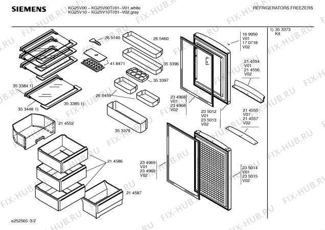 Схема №2 KG25V10TI с изображением Втулка для холодильника Siemens 00170963