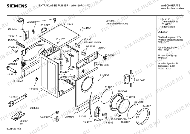 Схема №3 WH6139R EXTRAKLASSE RUNNER с изображением Ручка для стиралки Siemens 00266187
