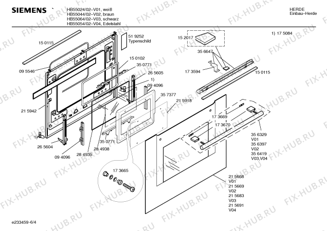Схема №4 HB55064 S2001 с изображением Инструкция по эксплуатации для электропечи Siemens 00527091