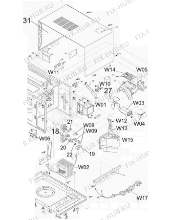 Схема №2 MO-170DGW-UR (150304, WD700D-E17) с изображением Сенсорная панель для микроволновой печи Gorenje 154920