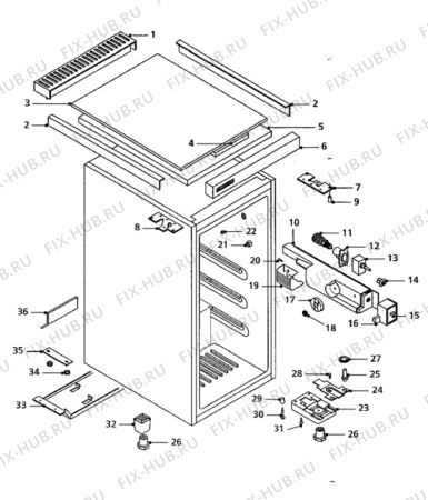 Взрыв-схема холодильника Zanussi Z611OT - Схема узла Cabinet + armatures