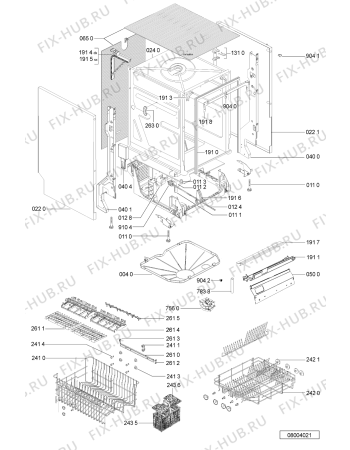 Схема №4 ADG 7500 WH с изображением Панель для посудомоечной машины Whirlpool 481290508777