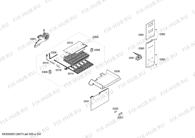 Взрыв-схема холодильника Bosch KGN39A01NL - Схема узла 03