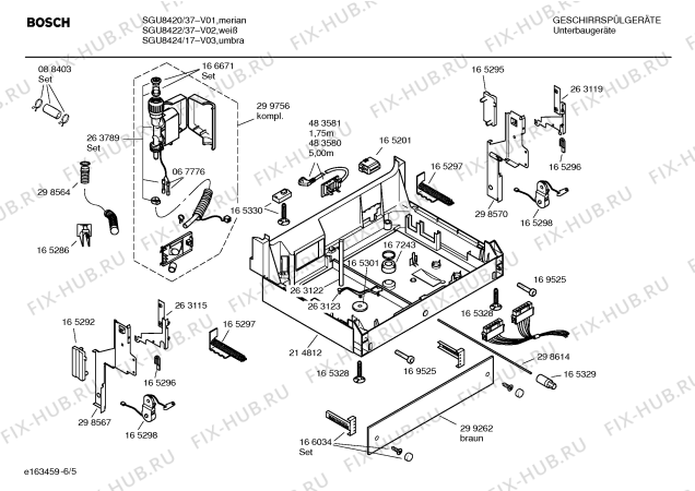 Взрыв-схема посудомоечной машины Bosch SGU8424 Exclusiv - Схема узла 05