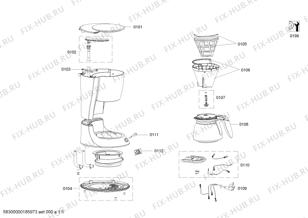 Схема №1 CG7213 с изображением Нижняя часть корпуса для кофеварки (кофемашины) Bosch 12007478