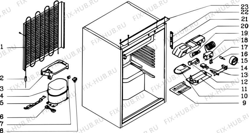 Схема №2 RF1733 (F008696) с изображением Специзоляция для холодильника Indesit C00129961