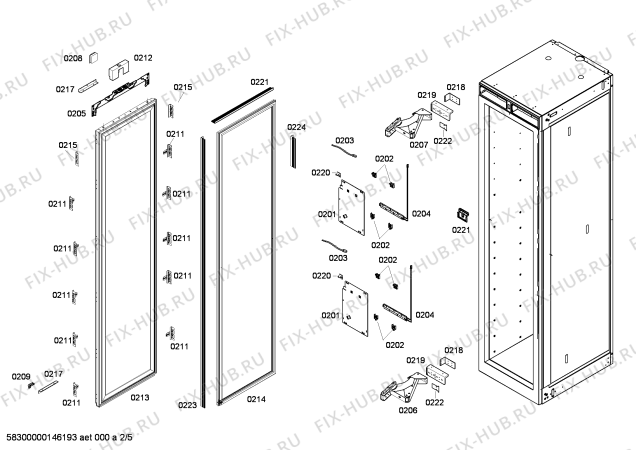 Схема №4 T18IF70NSP с изображением Монтажный набор для холодильника Bosch 00684893