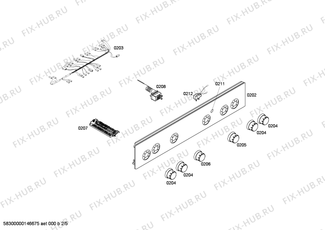 Схема №3 FRS5010WML с изображением Панель управления для плиты (духовки) Bosch 00679601