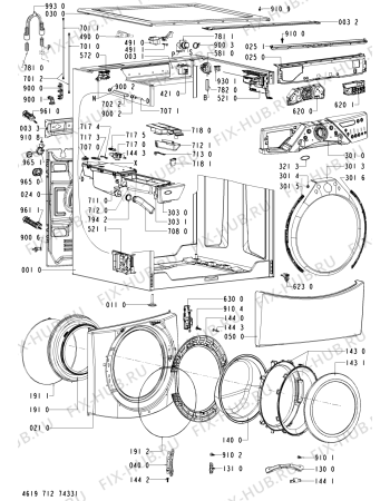 Схема №2 WFW9470WR00 с изображением Модуль (плата) для стиралки Whirlpool 480111102821