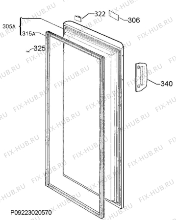 Взрыв-схема холодильника Electrolux EUE2230MHW - Схема узла Door