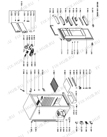 Схема №1 ART 5990/H с изображением Часть корпуса для холодильной камеры Whirlpool 481246049312