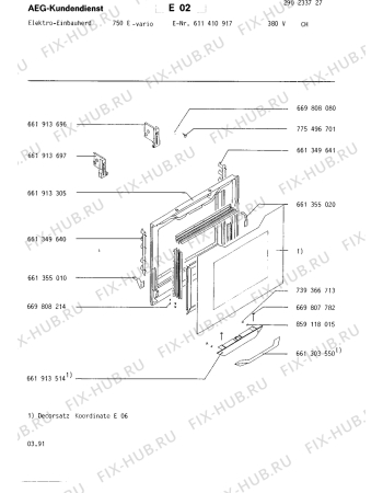 Взрыв-схема плиты (духовки) Aeg COMPETENCE 750E CH - Схема узла Section2