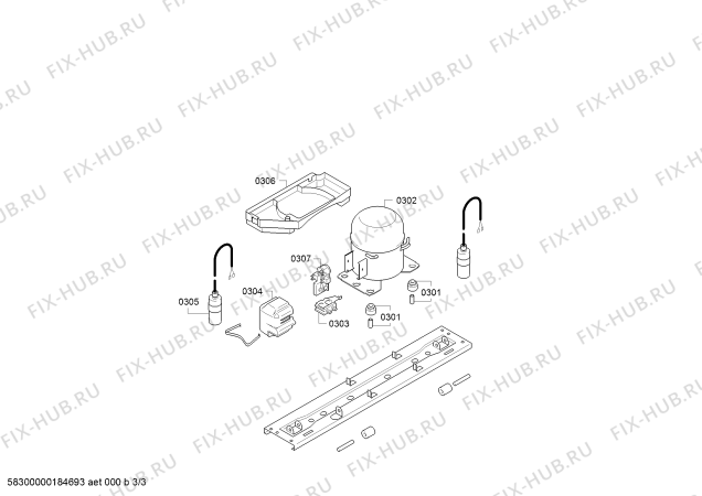 Взрыв-схема холодильника Bosch KIV38V50 Bosch - Схема узла 03