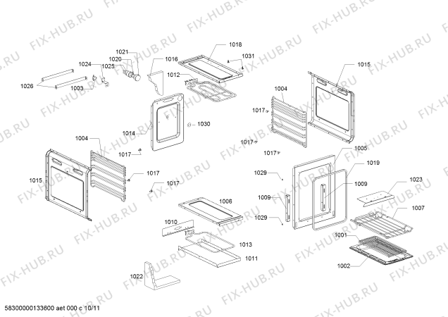 Схема №11 F3470N0 Neff с изображением Крышка для духового шкафа Bosch 00475642