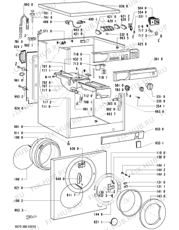 Схема №1 AWM 366/3 с изображением Обшивка для стиралки Whirlpool 481945328241