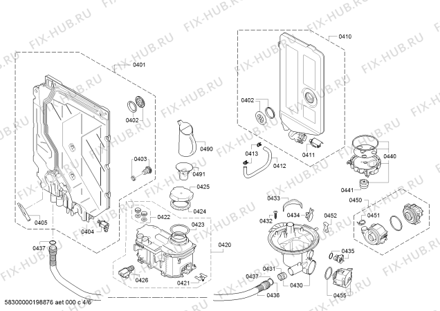 Схема №4 SMS46KI00E SilencePlus, Serie 4 с изображением Силовой модуль запрограммированный для посудомоечной машины Bosch 12013501
