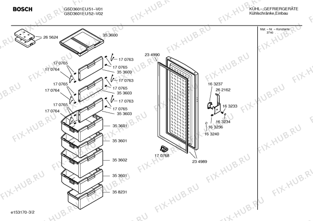 Взрыв-схема холодильника Bosch GSD3601EU - Схема узла 02
