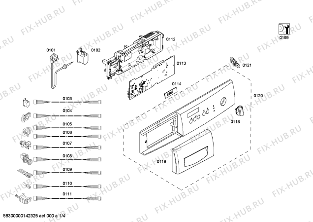 Схема №4 WAE2026FOE с изображением Панель управления для стиральной машины Bosch 00672866