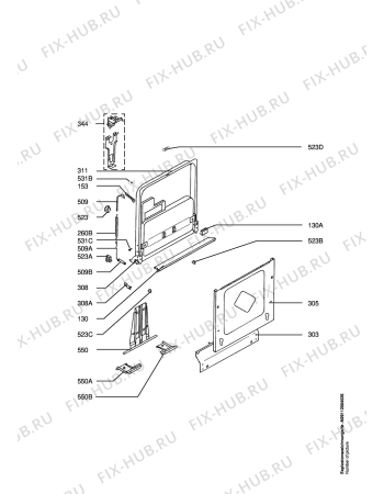Взрыв-схема посудомоечной машины Aeg Electrolux FAV44080VI - Схема узла Door 003