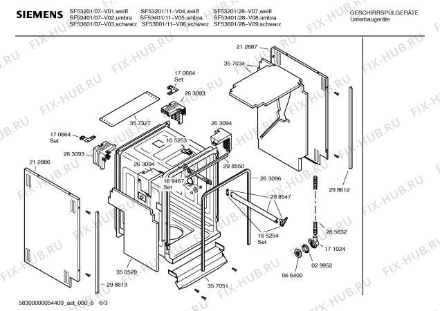 Схема №6 SF53601 с изображением Инструкция по эксплуатации для посудомойки Siemens 00586086