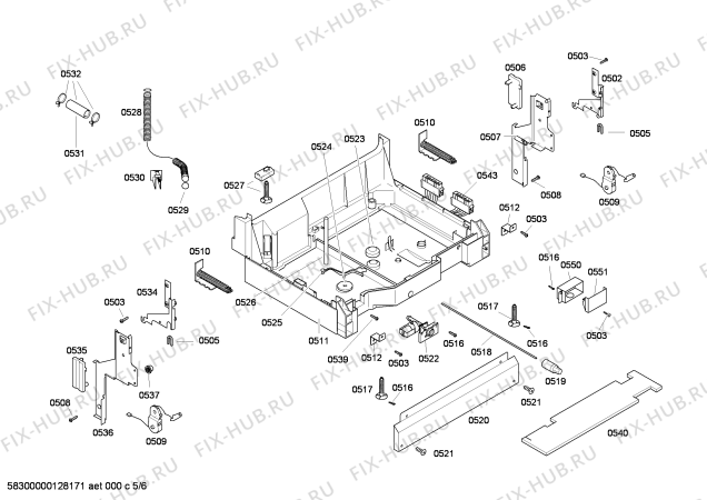 Схема №4 SHI66A05UC Bosch с изображением Переключатель для посудомойки Bosch 00417518