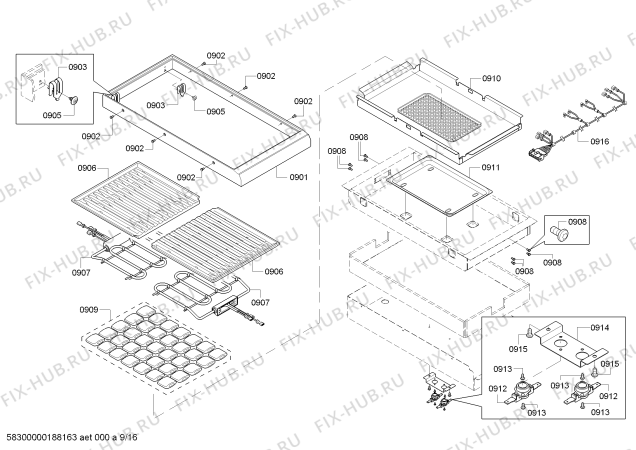 Схема №14 PRD486NLGU Thermador с изображением Скоба для плиты (духовки) Bosch 00623993