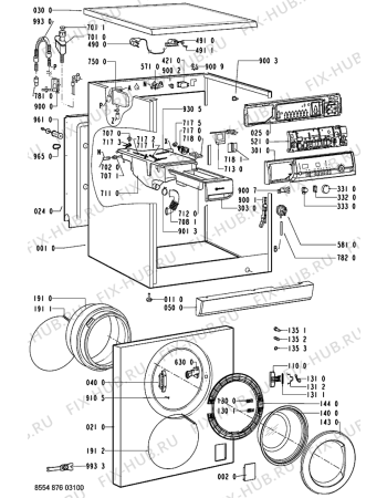 Схема №1 WAK 7660 с изображением Декоративная панель для стиральной машины Whirlpool 481245216895
