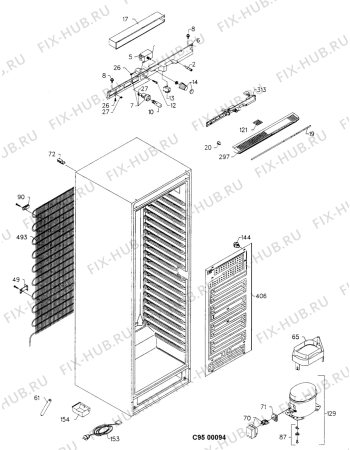 Взрыв-схема холодильника Electrolux VKS671-502 - Схема узла Functional parts