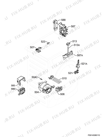 Взрыв-схема стиральной машины Zanussi ZWF71643W - Схема узла Electrical equipment 268