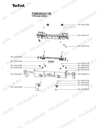 Взрыв-схема гриля Tefal TG803832/11B - Схема узла FP006042.3P2