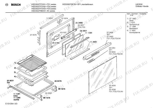 Схема №3 HEE652TNN с изображением Инструкция по эксплуатации для духового шкафа Bosch 00515059