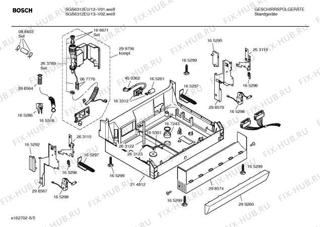 Схема №4 SGS6312EU с изображением Инструкция по эксплуатации для посудомоечной машины Bosch 00521830