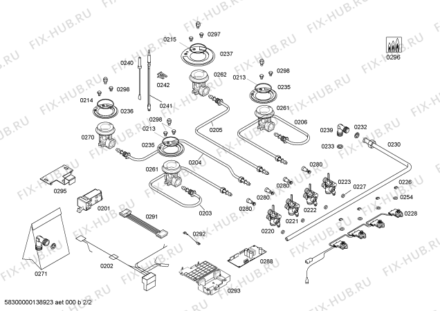 Взрыв-схема плиты (духовки) Siemens ER626PF90E ENC.ER626PF90E 4G C60F FLAME IH5 SIEMENS - Схема узла 02