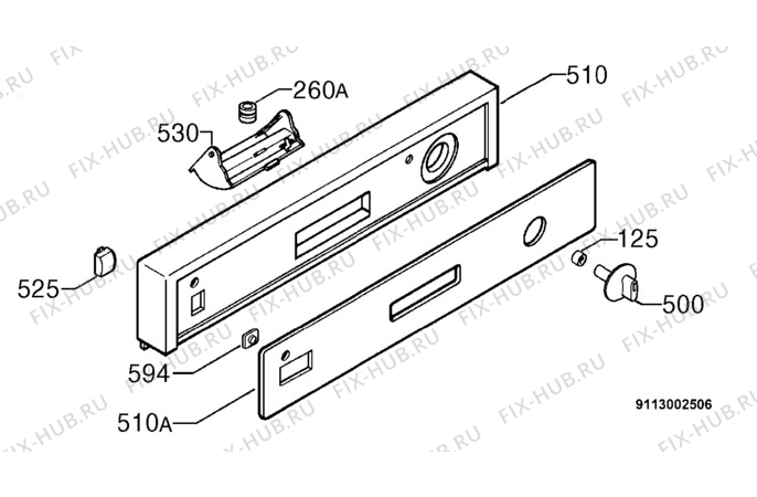 Взрыв-схема посудомоечной машины Zanussi ID6745B - Схема узла Command panel 037