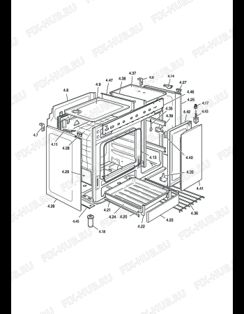 Взрыв-схема плиты (духовки) DELONGHI DEMX965B - Схема узла 2