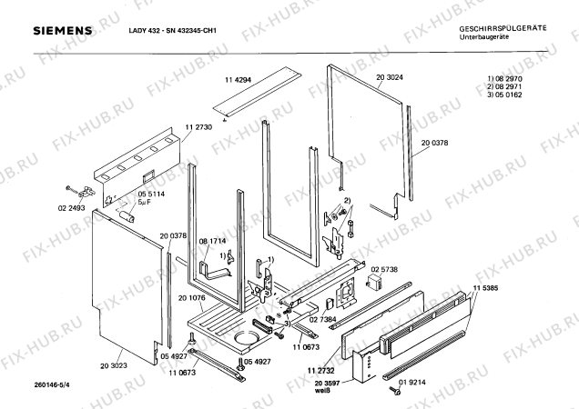 Взрыв-схема посудомоечной машины Siemens SN432345 - Схема узла 04