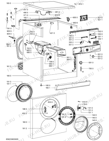 Схема №2 AWO 5426 с изображением Декоративная панель для стиральной машины Whirlpool 481010437956
