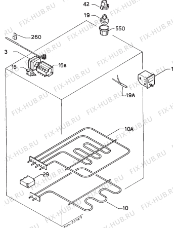 Взрыв-схема плиты (духовки) Rex R60XSE - Схема узла Electrical equipment 268