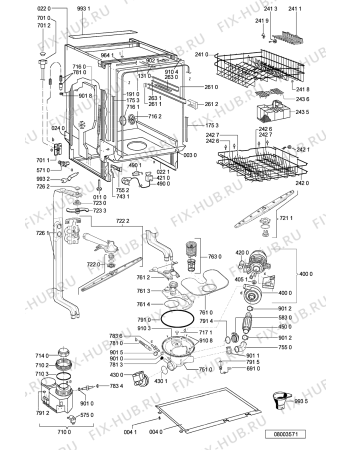 Схема №2 ADG 7340/2 с изображением Обшивка для электропосудомоечной машины Whirlpool 481245372385