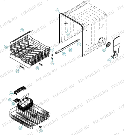 Взрыв-схема посудомоечной машины Asko D5112 XL NO   -White Bi (338901, DW70.1) - Схема узла 02