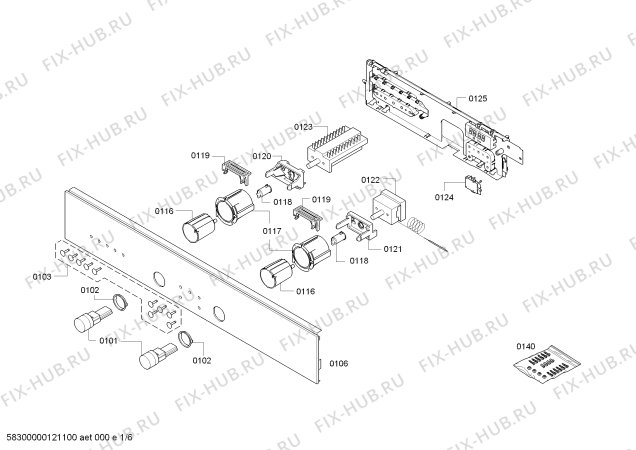 Схема №4 HB84K650N с изображением Панель управления для плиты (духовки) Siemens 00445943