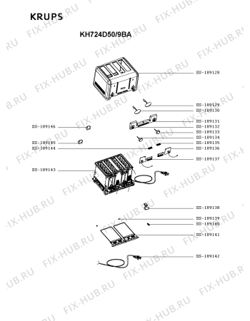 Схема №1 KH724D50/9BA с изображением Кнопка для электротостера Krups SS-189134