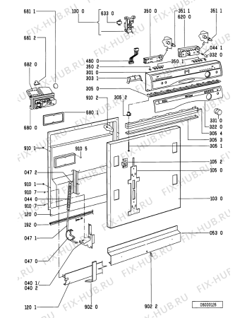 Схема №2 GSI 4743 TW-BR с изображением Обшивка для посудомоечной машины Whirlpool 481244019362